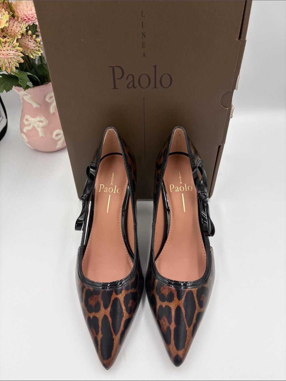 Paolo Leopard-Print Pointed Toe Pumps in Brown and Black - Picture 5 of 6